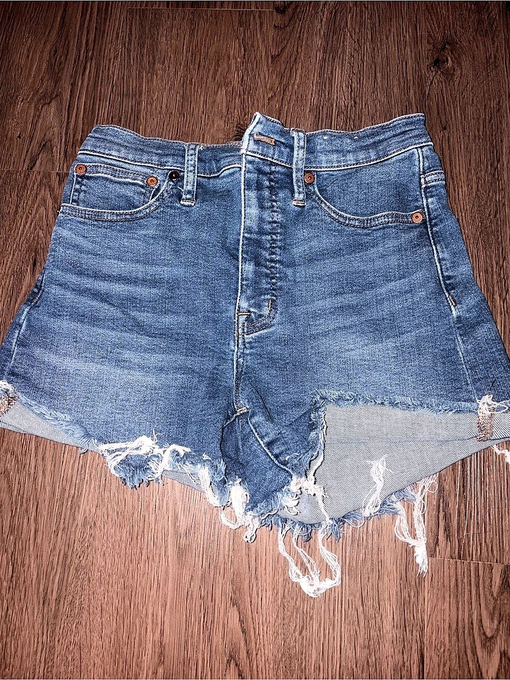 Madewell High-Rise Denim Shorts Denim Shorts in Blue Waist 24
